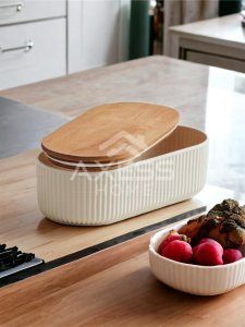 AXESSO Madame Coco Magou Ahşap Kapaklı Tekli Saklama Kabı 500 ml