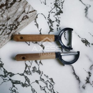 axesso MADAME COCO AHŞAP SAPLI 2'Lİ SEBZE MEYVE SOYACAĞI, JULYEN SOYACAK