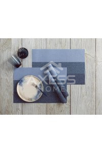 axesso English Home Pvc 4'lü Amerikan Servis 30x45 cm Mavi